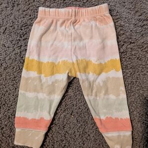 Cloud Island Pink and Yellow Striped Leggings